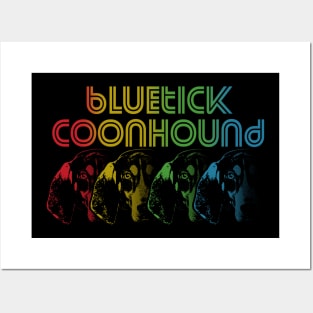 Cool Retro Groovy Bluetick Coonhound Dog Posters and Art